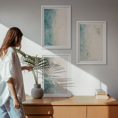 Billedvæg inspiration Akvarel lærred minimalisme