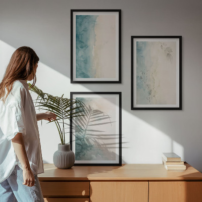 Billedvæg inspiration Akvarel lærred minimalisme
