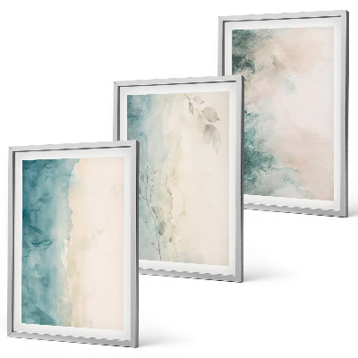 Billedvæg inspiration Akvarel lærred minimalisme