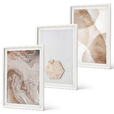 Triptykon billeder med ramme Designerabstraktion af naturen