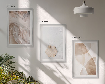 Triptykon billeder med ramme Designerabstraktion af naturen