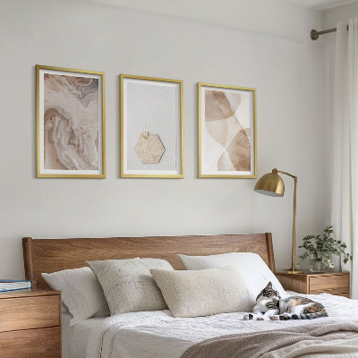 Triptykon billeder med ramme Designerabstraktion af naturen