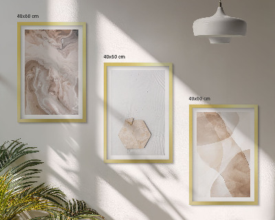Triptykon billeder med ramme Designerabstraktion af naturen