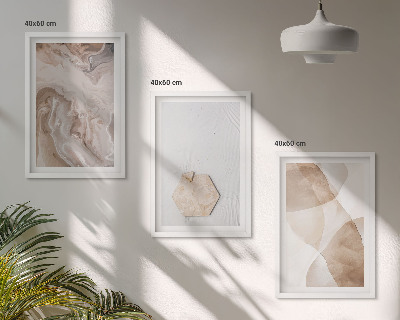 Triptykon billeder med ramme Designerabstraktion af naturen