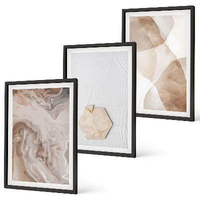 Triptykon billeder med ramme Designerabstraktion af naturen