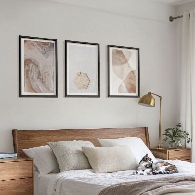 Triptykon billeder med ramme Designerabstraktion af naturen