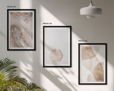 Triptykon billeder med ramme Designerabstraktion af naturen