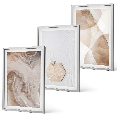 Triptykon billeder med ramme Designerabstraktion af naturen