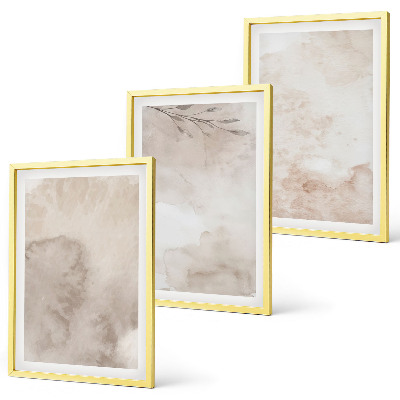 Triptykon billeder med ramme Spildte boho akvarelmaling