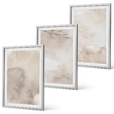 Triptykon med akvarelmaleri i boho-stil med ramme