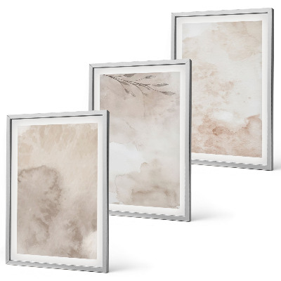 Triptykon billeder med ramme Spildte boho akvarelmaling