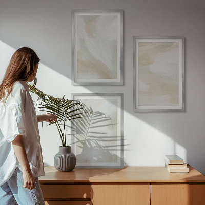 Triptykon billeder med ramme Maling tekstur minimalisme