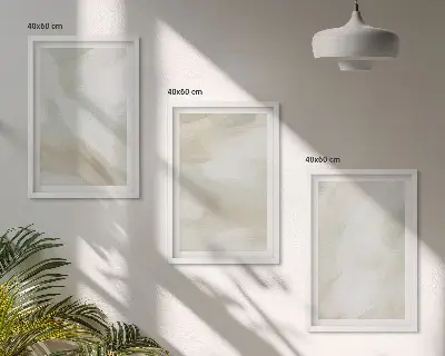 Triptykon med teksturmaleri i minimalistisk stil billeder med ramme