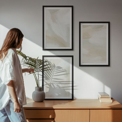 Triptykon billeder med ramme Maling tekstur minimalisme