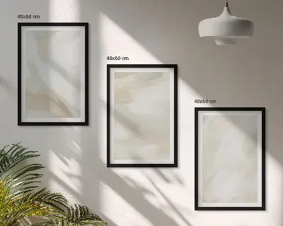 Triptykon med teksturmaleri i minimalistisk stil billeder med ramme
