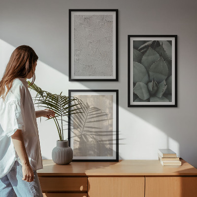 Triptykon billeder med ramme Sommer tropiske teksturer