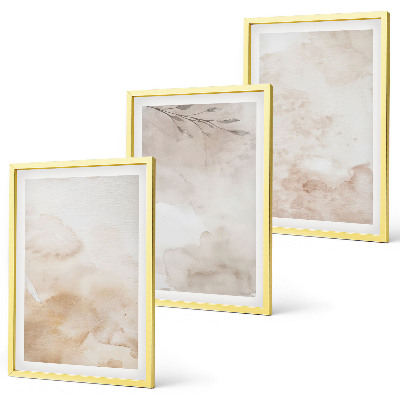 Triptykon billeder med ramme Akvarel pastelblade