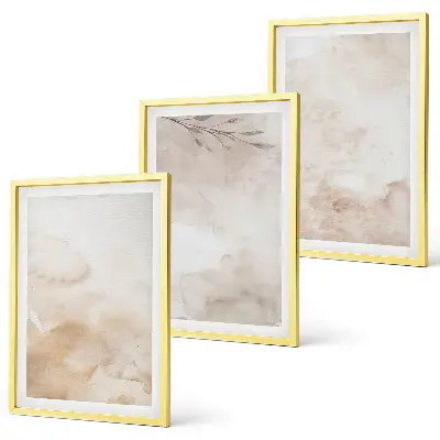 Akvarel pastelblade triptykon med ramme