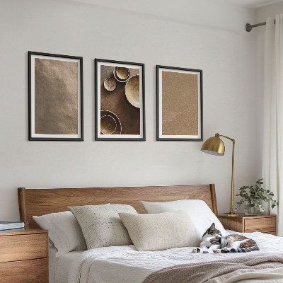 Billedsæt til soveværelset Minimalistiske stenstrukturer