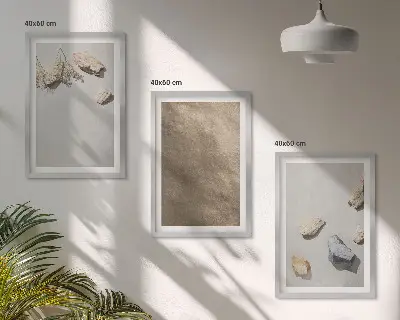 Billedsæt til soveværelset med motiv af naturlige stenstrandsstrukturer