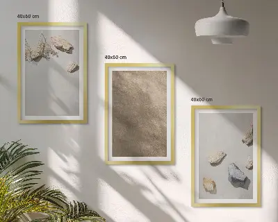 Billedsæt til soveværelset med motiv af naturlige stenstrandsstrukturer