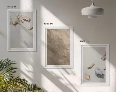Billedsæt til soveværelset med motiv af naturlige stenstrandsstrukturer