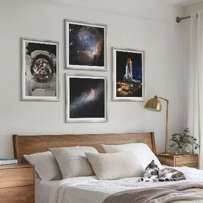 Astronauter lander på Månen billedvæg til ophængning over sofaen