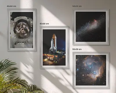 Astronauter lander på Månen billedvæg til ophængning over sofaen