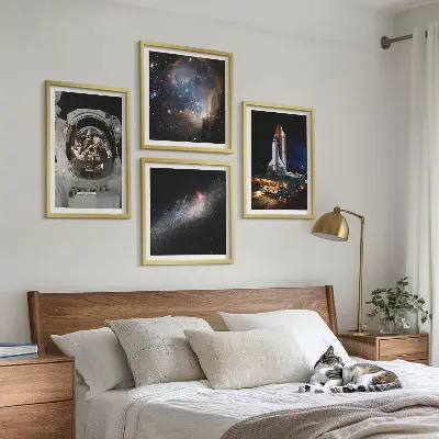 Astronauter lander på Månen billedvæg til ophængning over sofaen