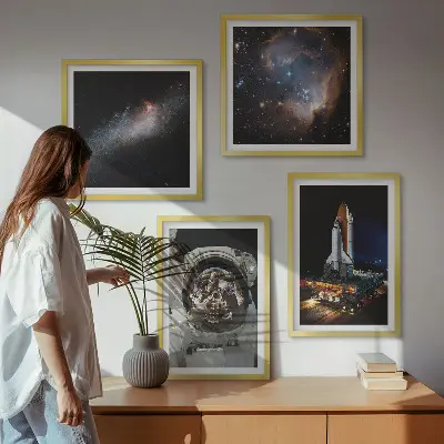 Astronauter lander på Månen billedvæg til ophængning over sofaen