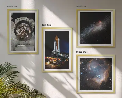 Astronauter lander på Månen billedvæg til ophængning over sofaen