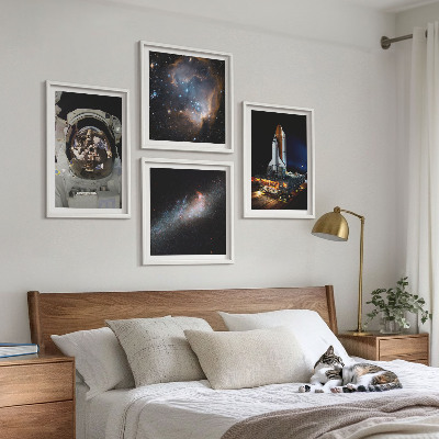 Billedvæg over sofa Astronauter lander på Månen