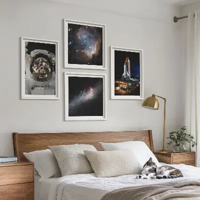 Astronauter lander på Månen billedvæg til ophængning over sofaen