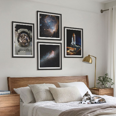 Billedvæg over sofa Astronauter lander på Månen