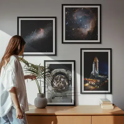 Astronauter lander på Månen billedvæg til ophængning over sofaen