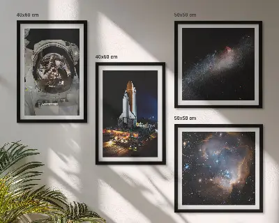 Astronauter lander på Månen billedvæg til ophængning over sofaen