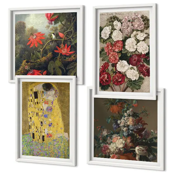Maleriet Træets blomster af Klimt billedsæt med ramme