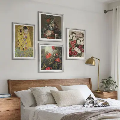 Maleriet Træets blomster af Klimt billedsæt med ramme