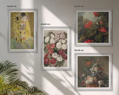 Maleriet Træets blomster af Klimt billedsæt med ramme