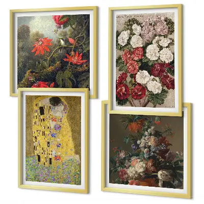 Maleriet Træets blomster af Klimt billedsæt med ramme