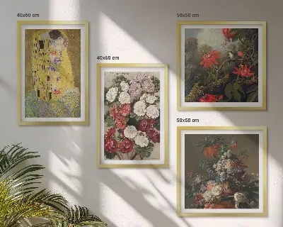 Maleriet Træets blomster af Klimt billedsæt med ramme