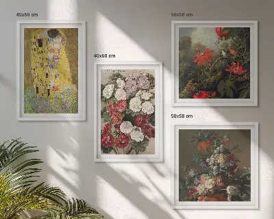 Maleriet Træets blomster af Klimt billedsæt med ramme