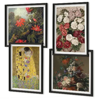 Maleriet Træets blomster af Klimt billedsæt med ramme