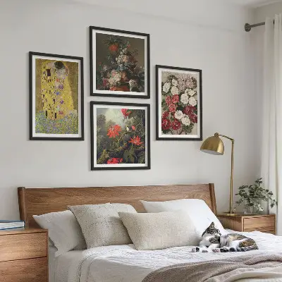 Maleriet Træets blomster af Klimt billedsæt med ramme