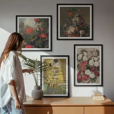 Maleriet Træets blomster af Klimt billedsæt med ramme