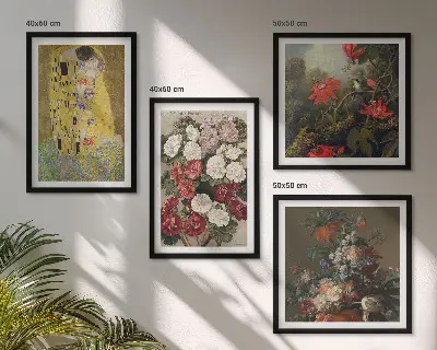 Maleriet Træets blomster af Klimt billedsæt med ramme
