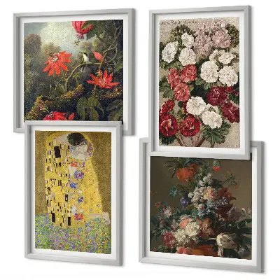 Maleriet Træets blomster af Klimt billedsæt med ramme