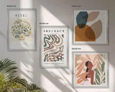 Boho plakater i pastelfarver vægdekoration til ophængning over sofaen
