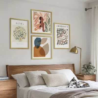 Boho plakater i pastelfarver vægdekoration til ophængning over sofaen