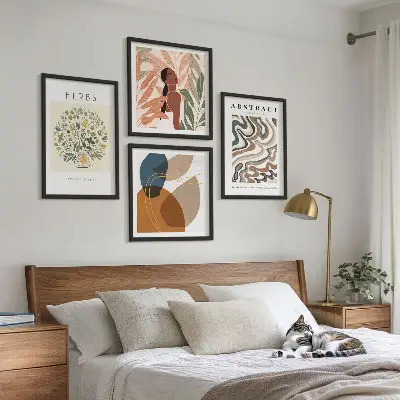 Boho plakater i pastelfarver vægdekoration til ophængning over sofaen